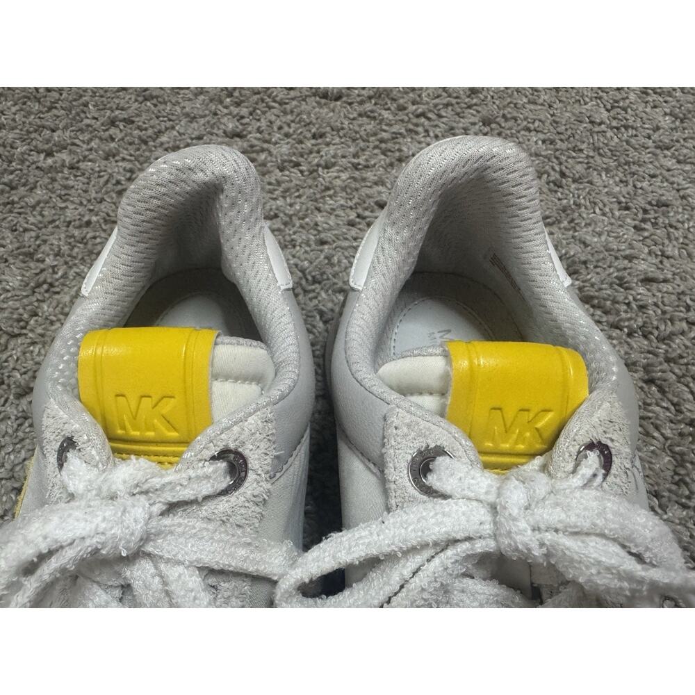 MICHAEL KORS Nova Colorblock Leather Trainer Sneaker Shoes Yellow White 6M - Picture 5 of 10